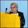Tenby Storm, Quiz Mistress, reads the Quiz answers