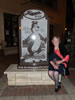 The webmaster and the Hamm's Beer memorial statue outside The Park Square Theatre